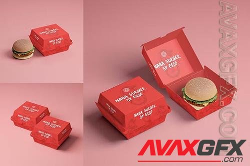 Burger box packaging mockup F6Q53AH