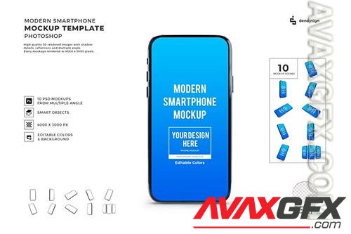 Smartphone Mockup Template Set 7NSGU6Q