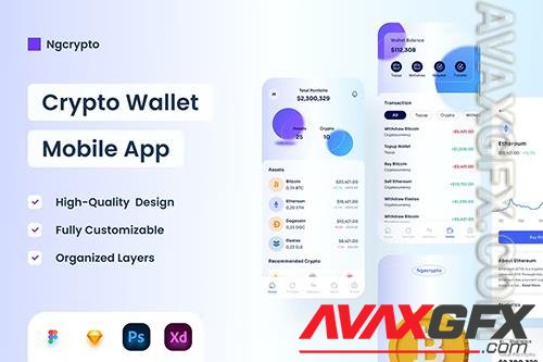 Crypto Wallet Mobile App - UI Design QDF6C8G
