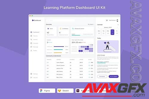 Learning Platform Dashboard UI Kit SREHHLZ