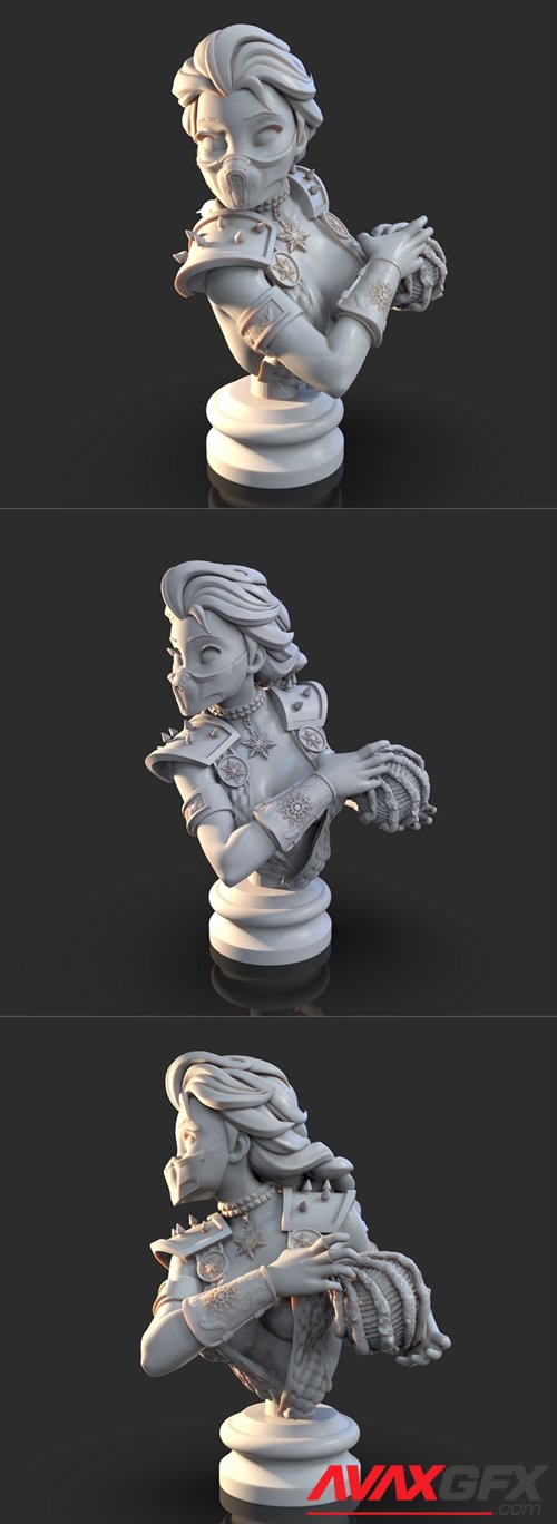 Elsa Sub-Zero Bust – 3D Printable STL