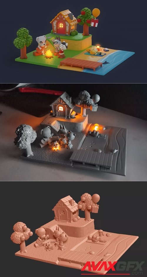 Animal Crossing Diorama – 3D Printable STL