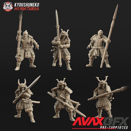 Japanese Samurai Spearmen – 3D Printable STL