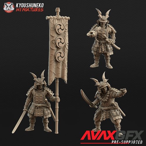 Japanese Samurai Command Group – 3D Printable STL