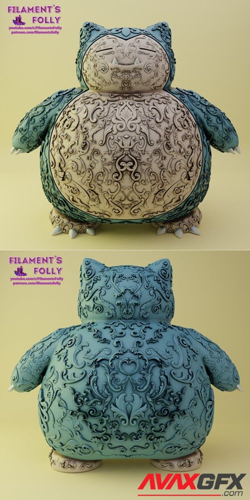 Snorlax Ornamental – 3D Printable STL