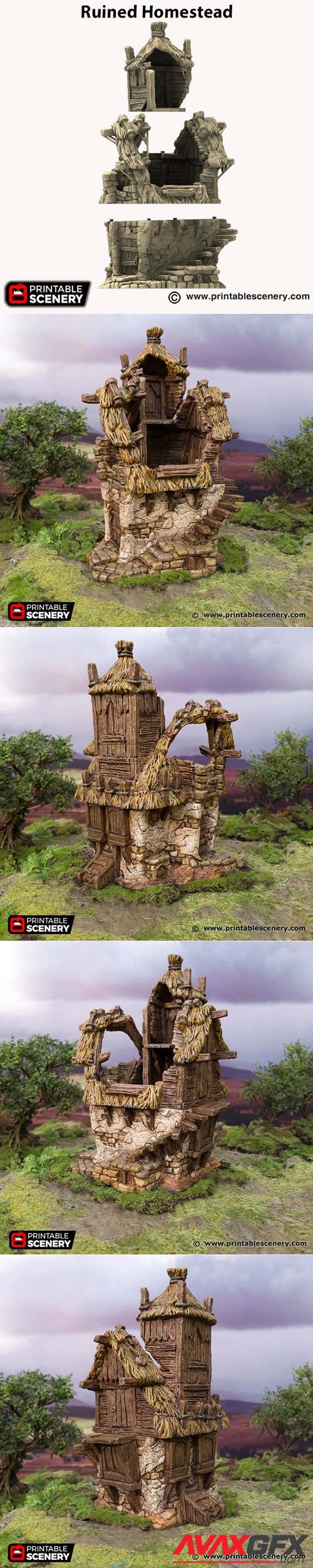 Ruined Homestead – 3D Printable STL