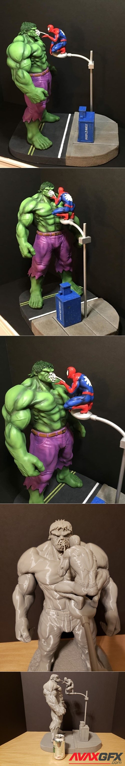 Hulk and Spider Man Diorama – 3D Printable STL