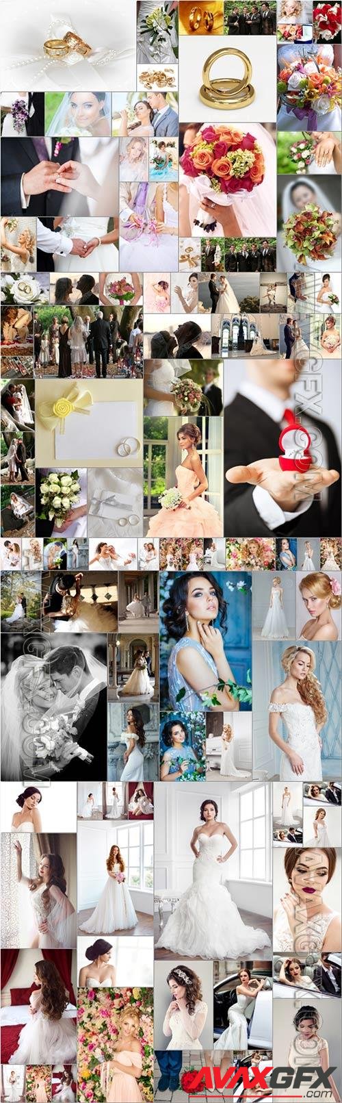 Bundle beautiful bride and groom, wedding stock photo vol 10