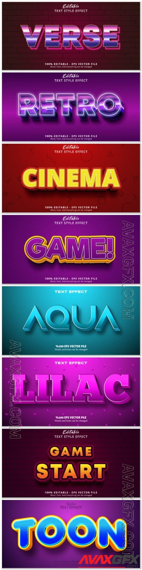 3d editable text style effect vector vol 945