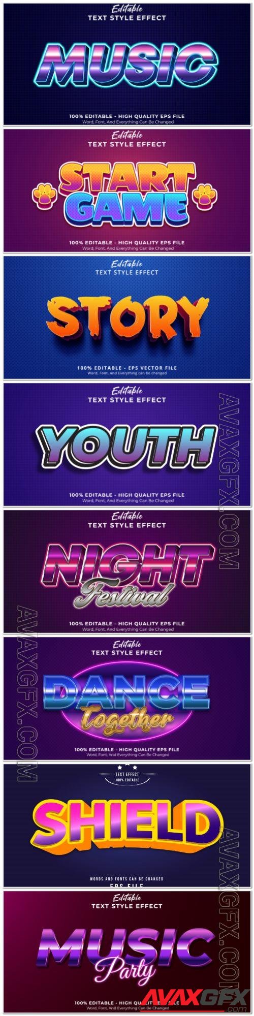 3d editable text style effect vector vol 949