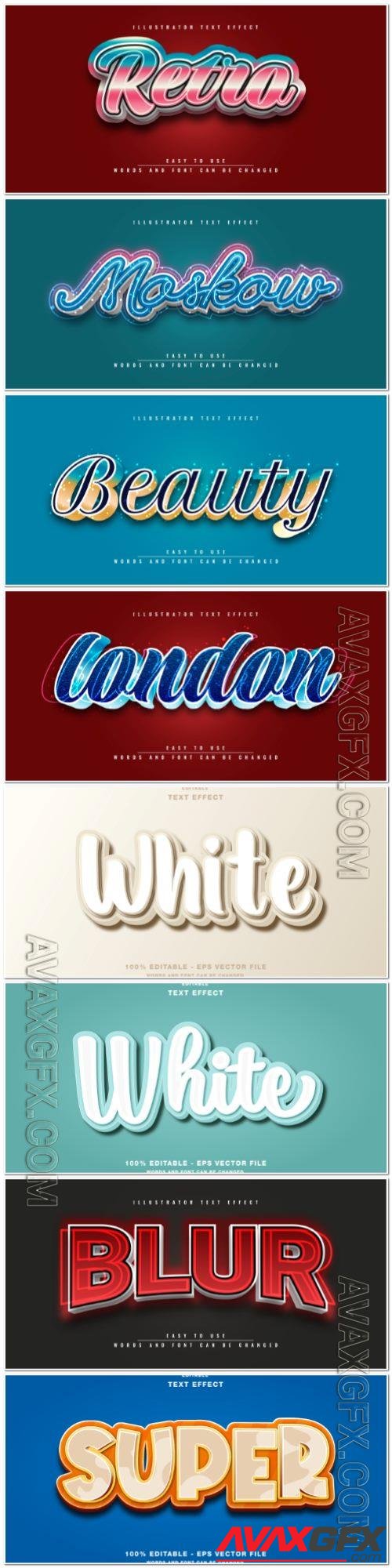 3d editable text style effect vector vol 943