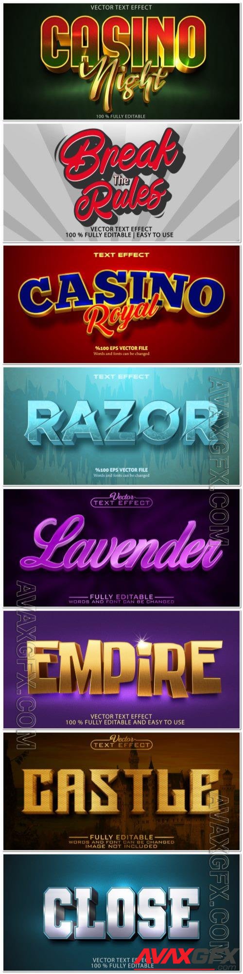 3d editable text style effect vector vol 946