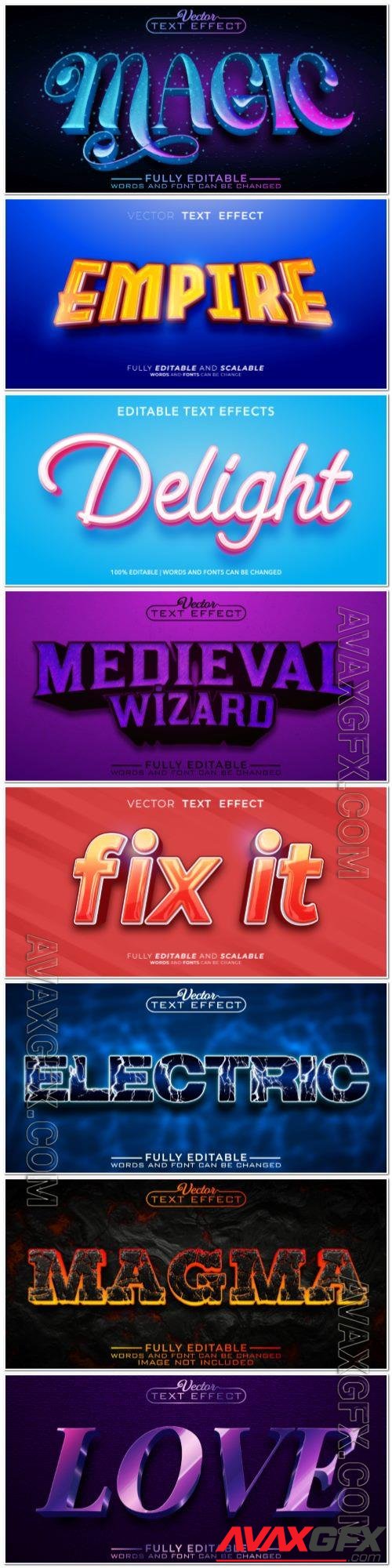 3d editable text style effect vector vol 940