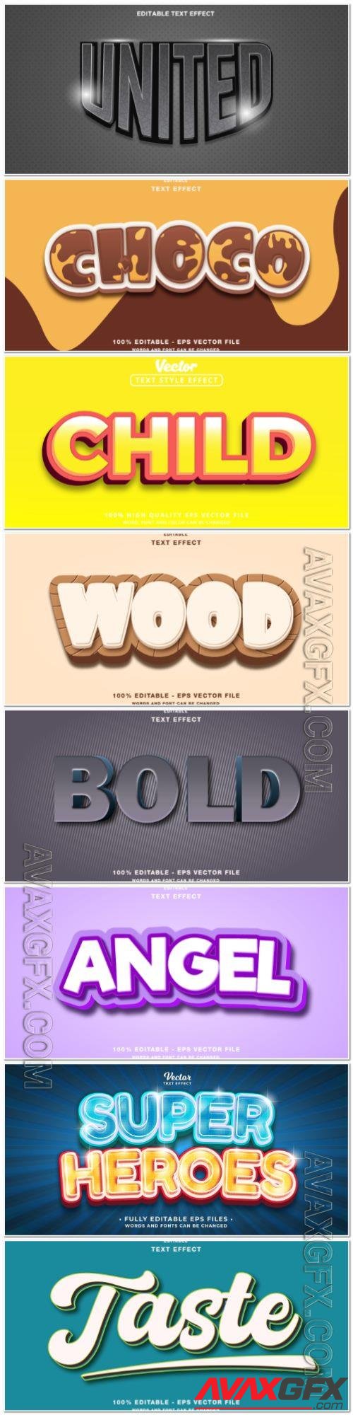 3d editable text style effect vector vol 942