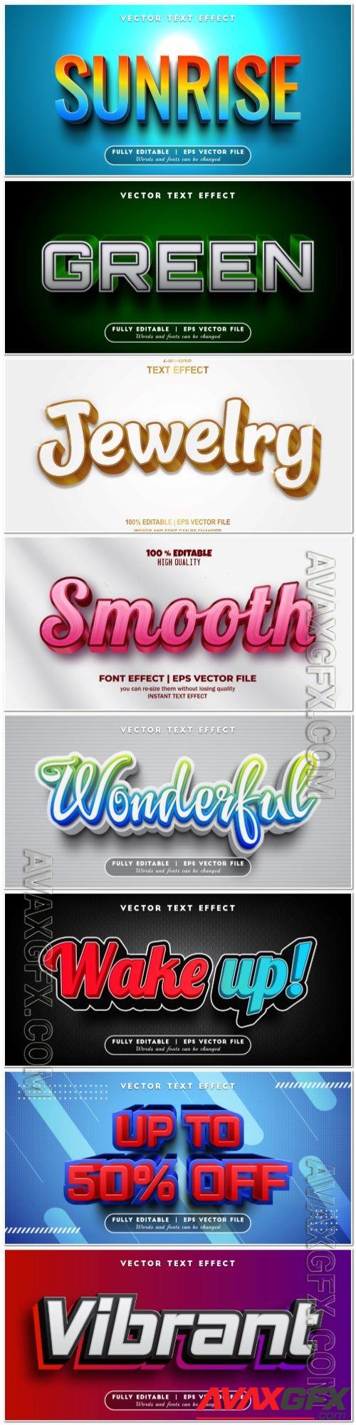 3d editable text style effect vector vol 936