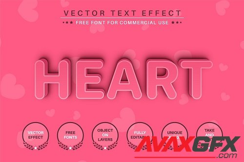 Pink Heart - Editable Text Effect - 6836298