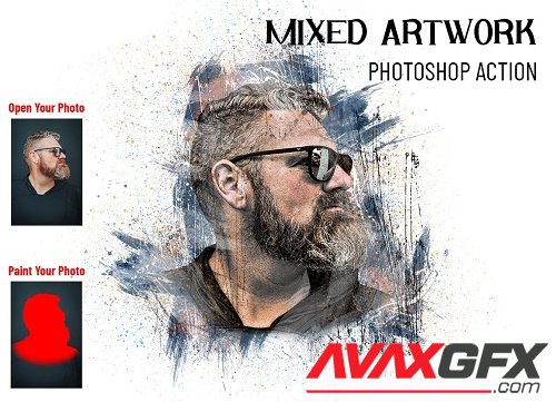 Mixed Artwork Photoshop Action - 6876467