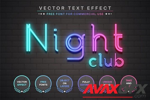 Night Club - Editable Text Effect - 6872462