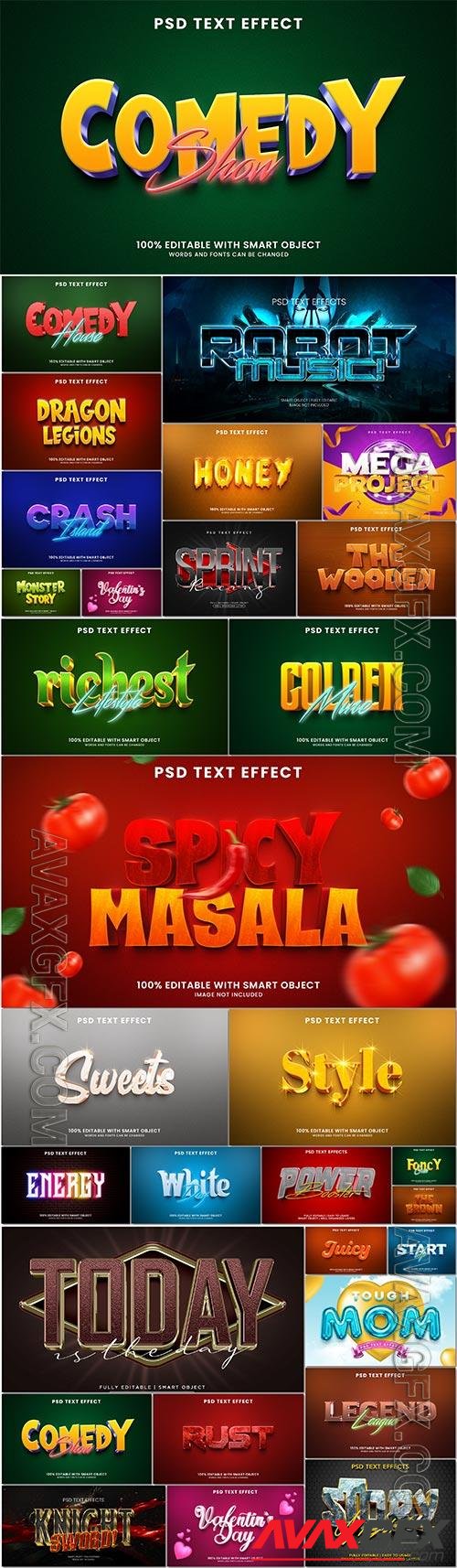 Bundle 3d text style effect in psd vol 11