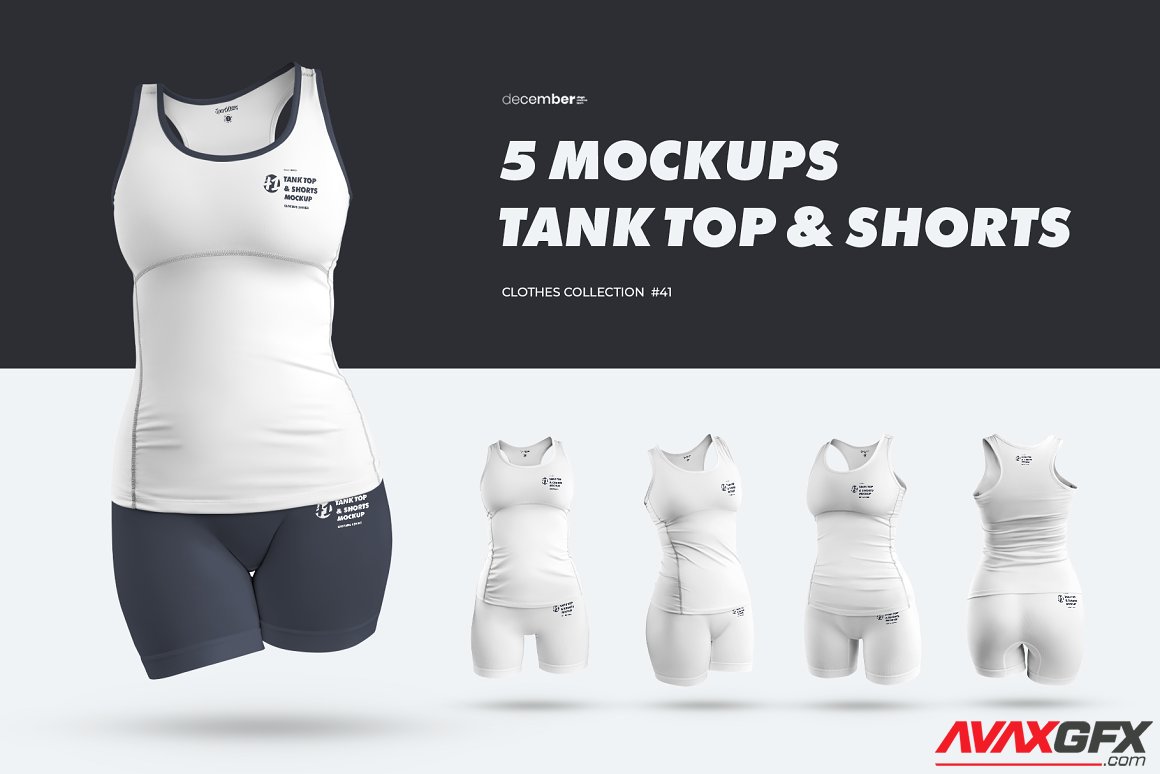 CreativeMarket - 5 Mockups Tank Top and Shorts 6532330