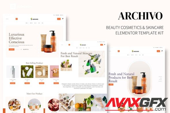 ThemeForest - Archivo v1.0.0 - Beauty Cosmetics & Skincare Elementor Template Kit - 35462819