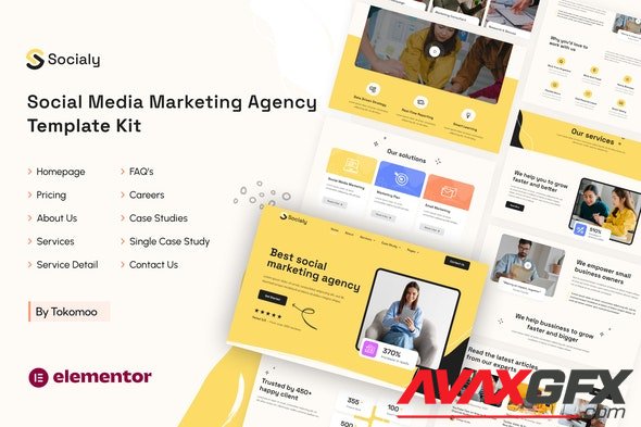 ThemeForest - Socialy v1.0.1 - Social Media Marketing Agency Elementor Template Kit - 35612642