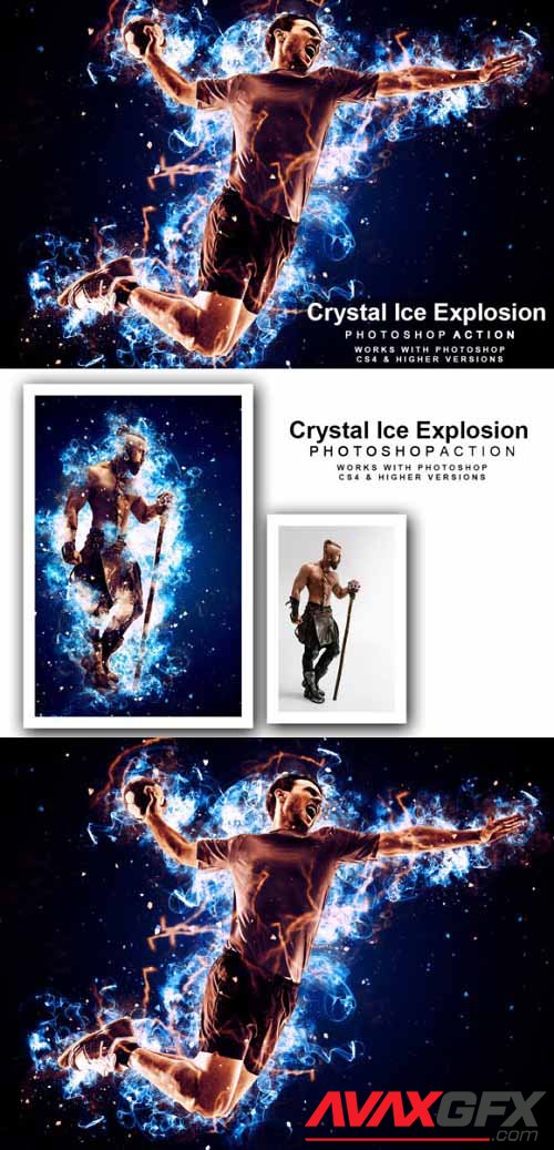 Crystal Ice Explosion Photoshop Action