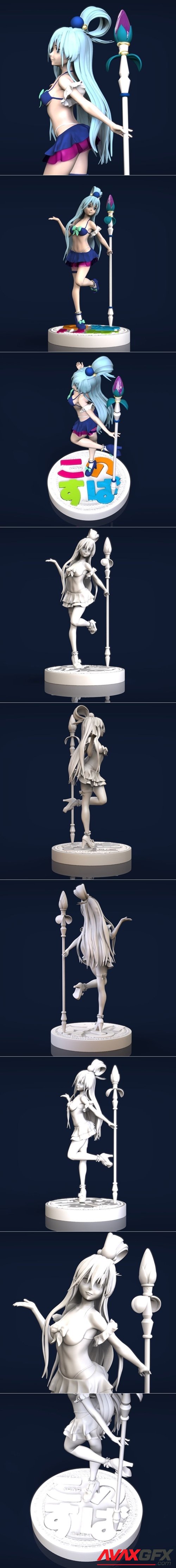 Goddess Aqua from anime series KonoSuba – 3D Printable STL