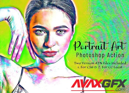 Portrait Art Photoshop Action - 6889919