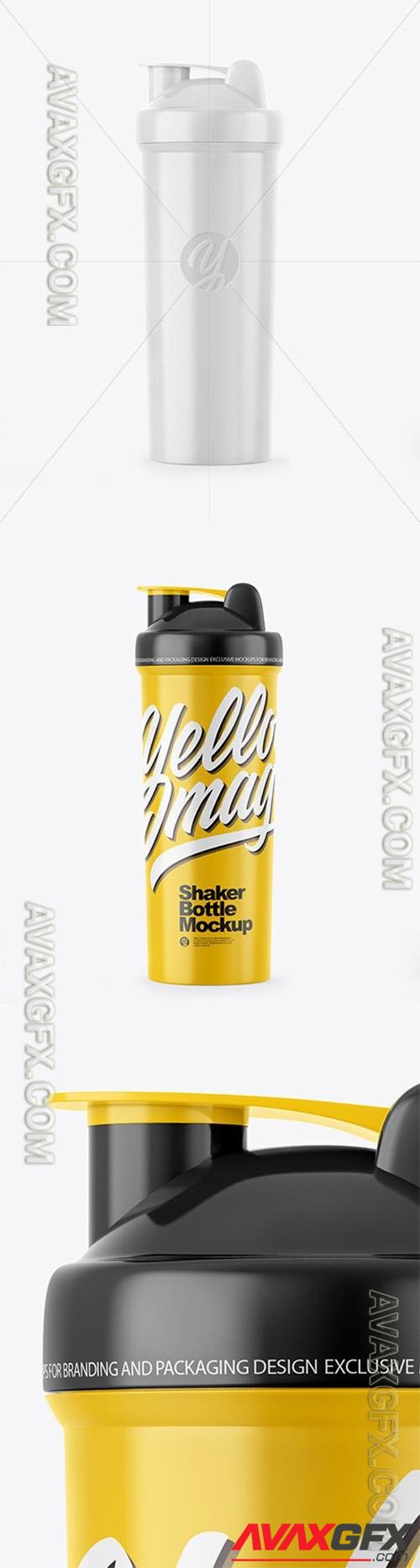 Glossy Shaker Bottle Mockup - Front View 64193 TIF