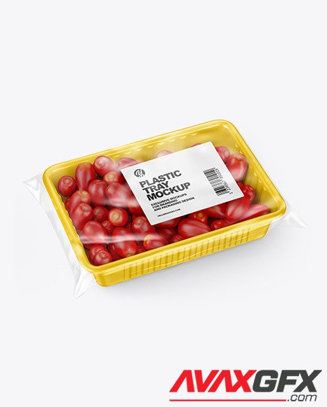 Plastic Tray with Tomatoes Mockup 46486