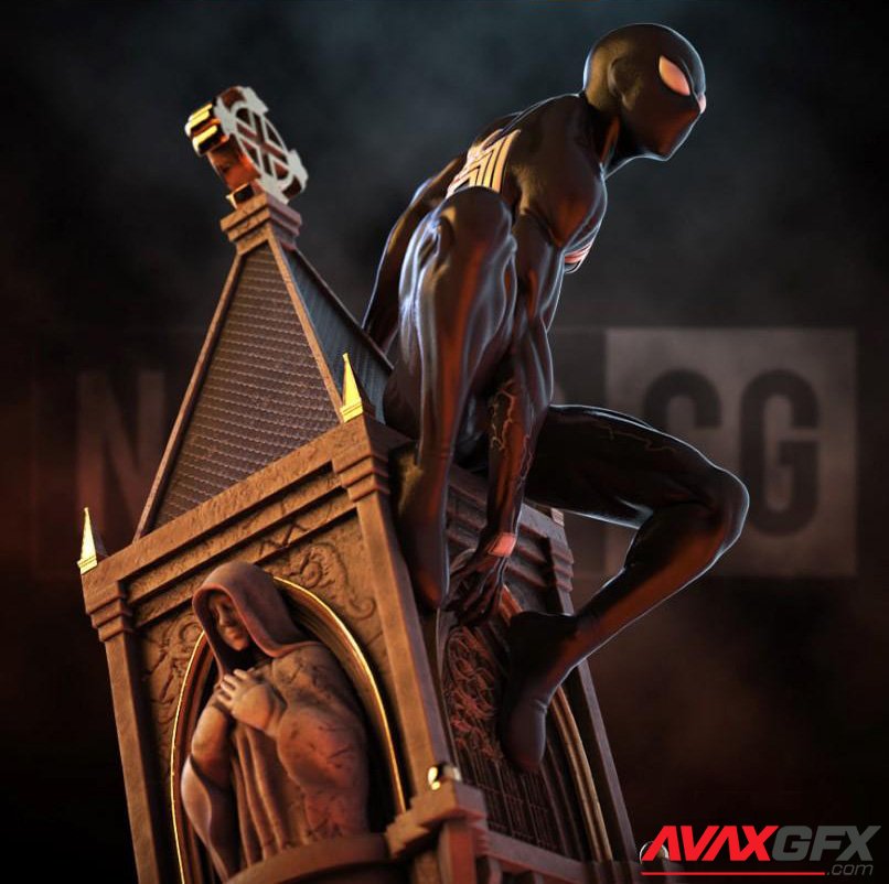 Spiderman Symbiote Statue 3D Printable STL