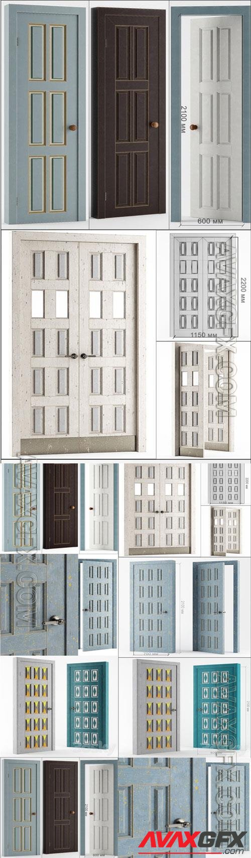 3D Models RESTAURANT CHOCOLATE DOOR SET SET DOORS CHOCOLATE