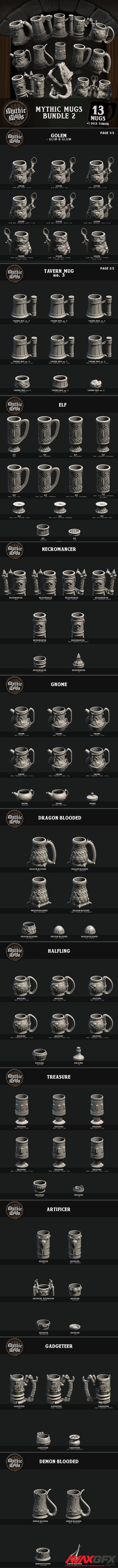 Mythic Mugs Bundle No 2 – 3D Printable STL