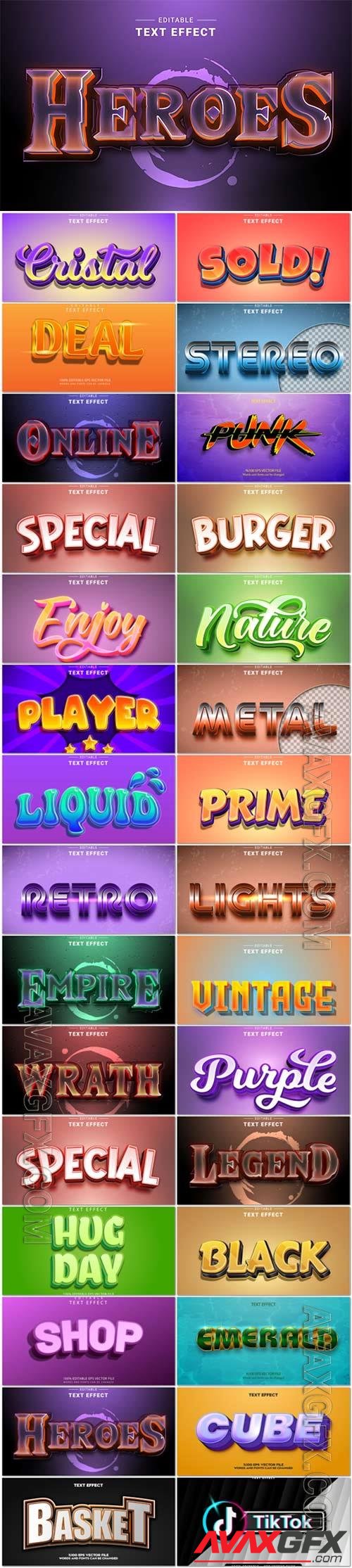 3d editable text style effect vector vol 954