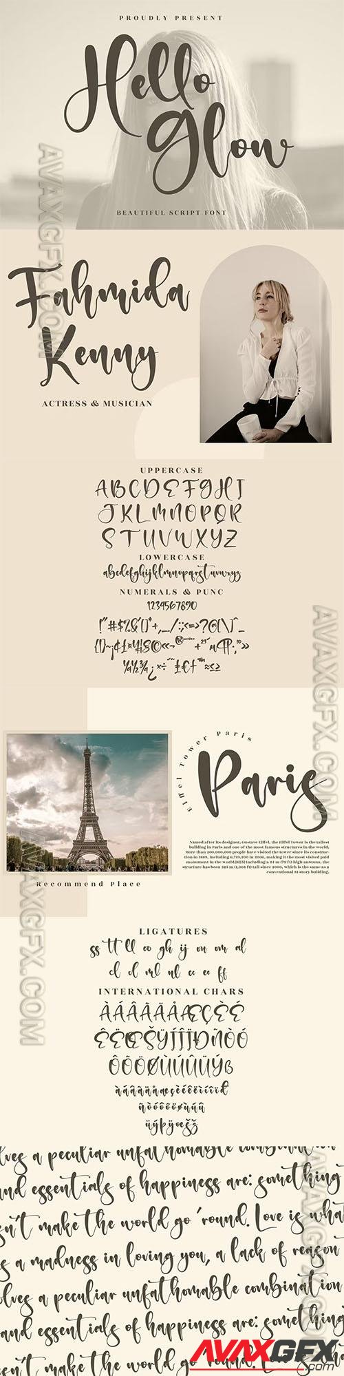 Hello Glow Beautiful Script Font LS HWWV937