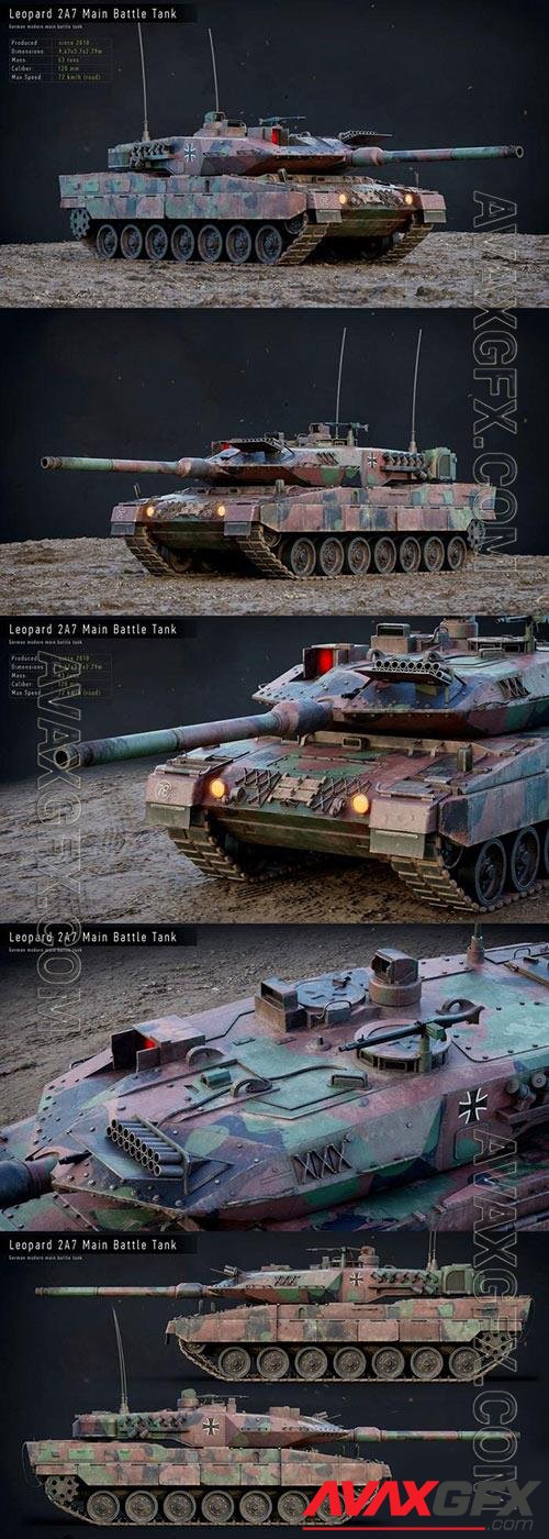 3D Models Leopard 2A7 German Tank