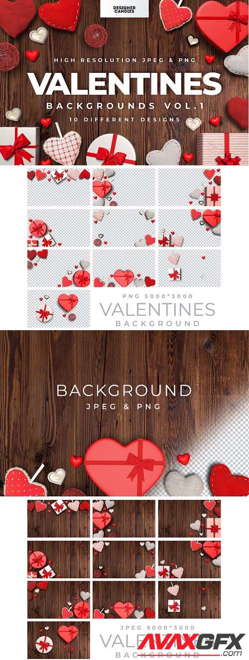 Valentine's Day 3D Backgrounds Vol.1