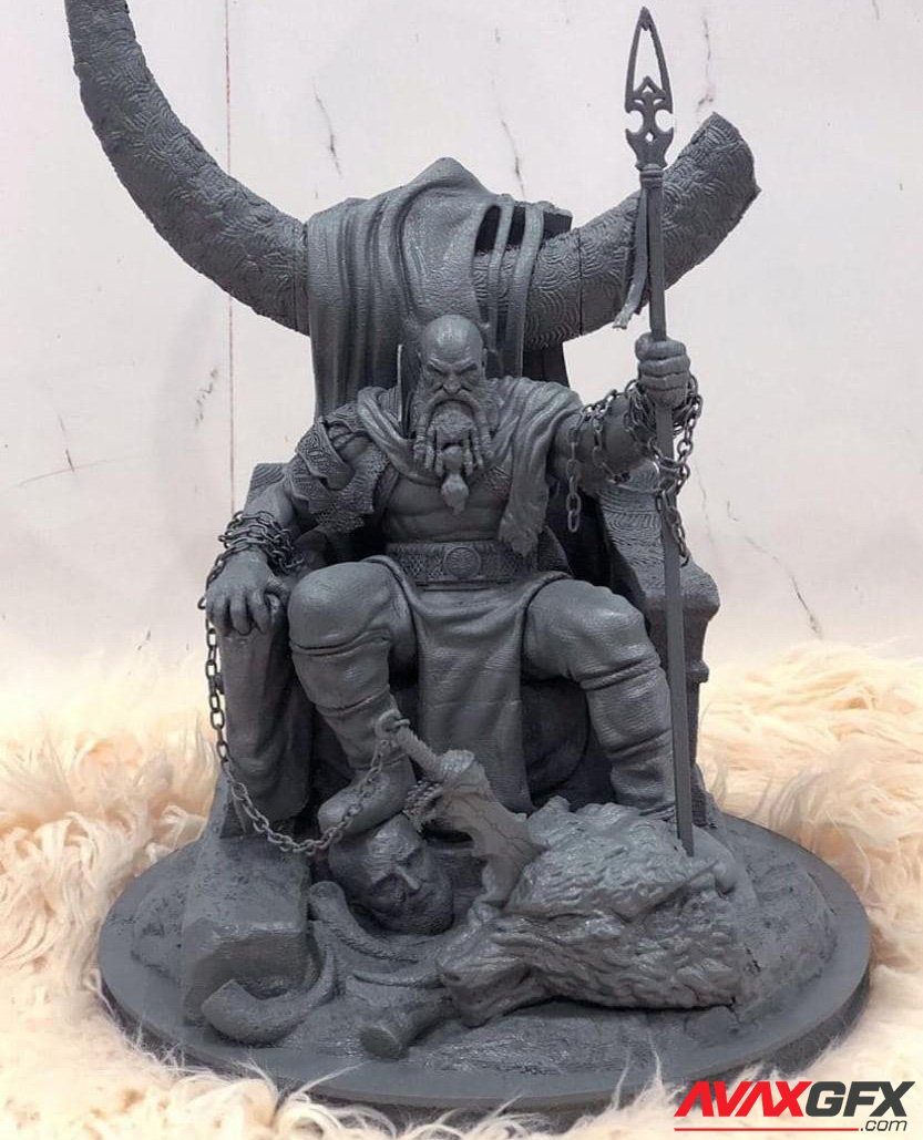 Kratos on Throne 3D Printable STL