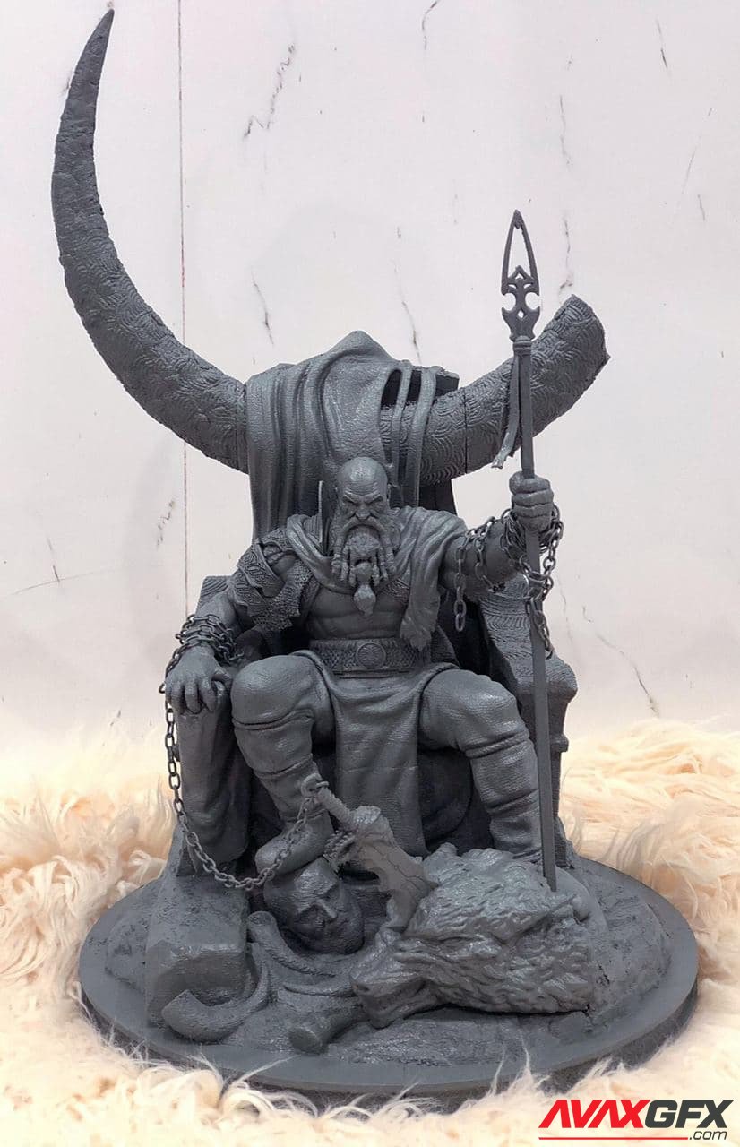 Kratos on Throne 3D Printable STL