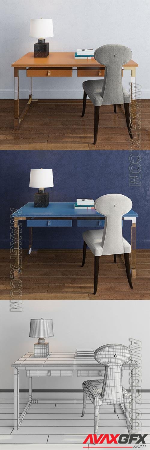 3D Models Jonathan adler, jacques desk, vera dining chair