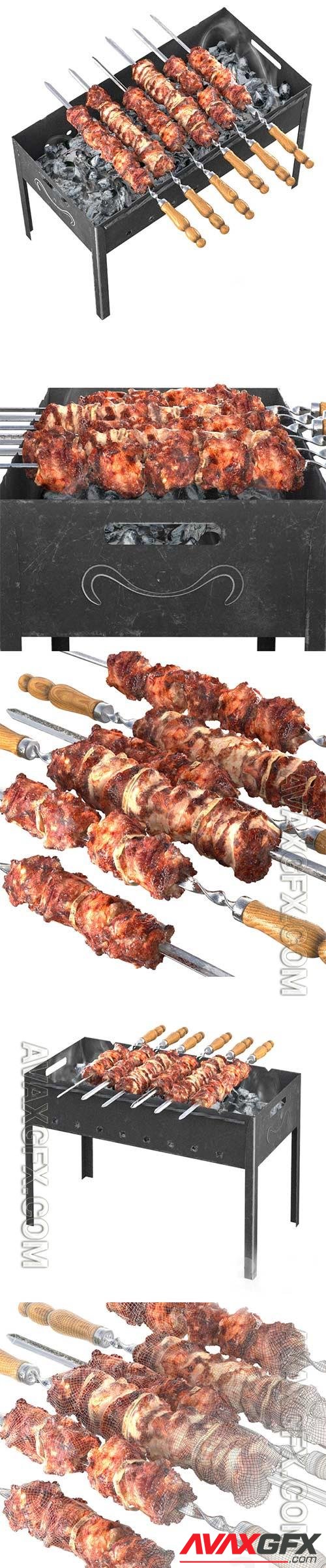 3D Models SHISH KEBAB ON THE GRILL