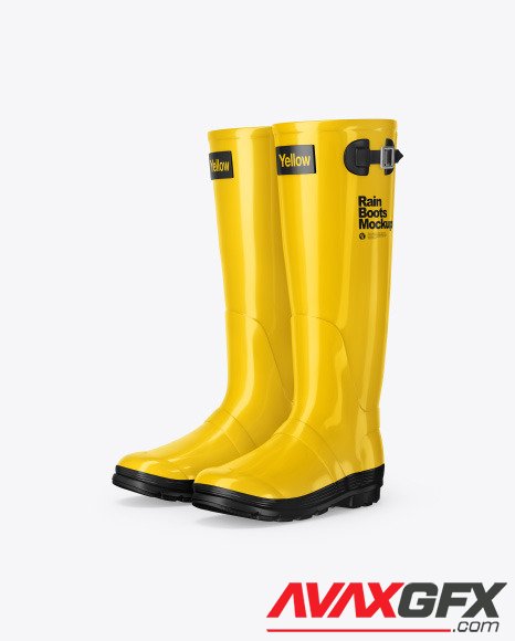 Glossy Rain Boots Mockup 87868