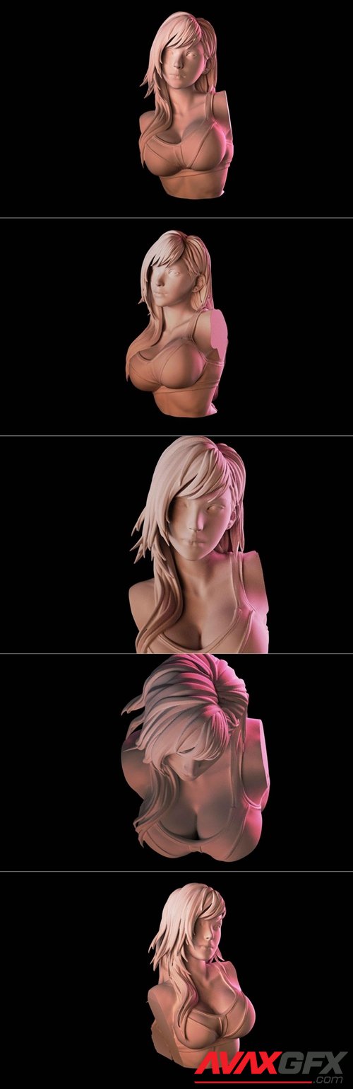 Final Fantasy 7 Tifa Lockhart Bust Sculpt – 3D Printable STL
