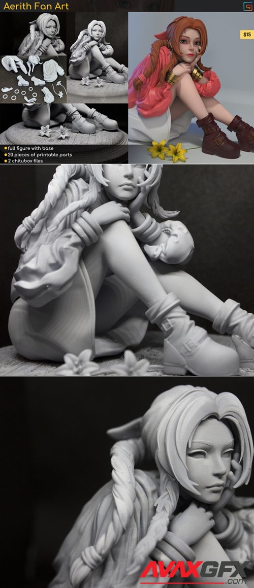 Aerith Fan Art – 3D Printable STL