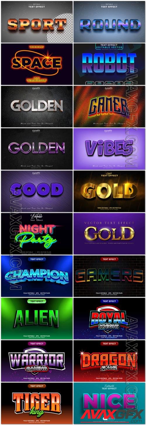 3d editable text style effect vector vol 961