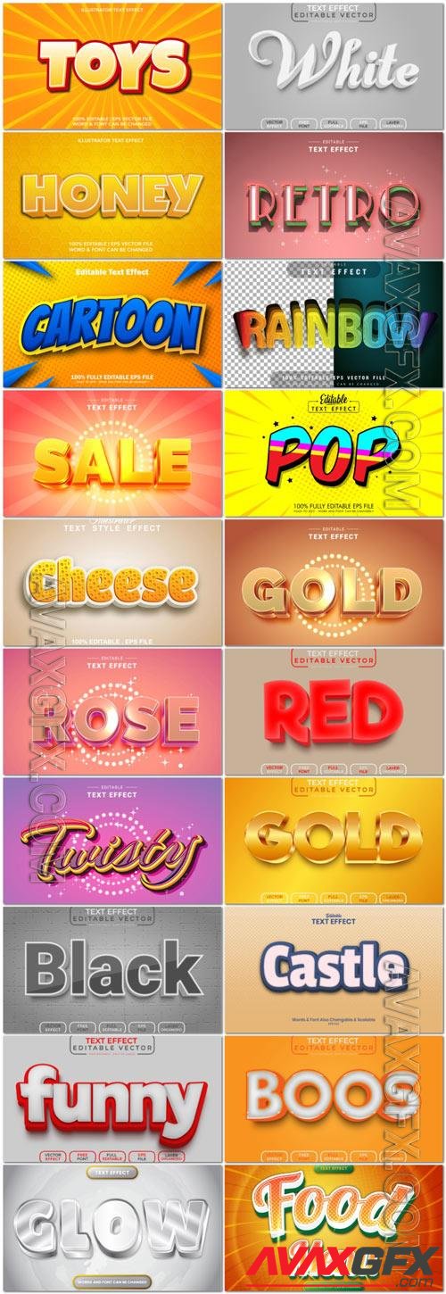 3d editable text style effect vector vol 964