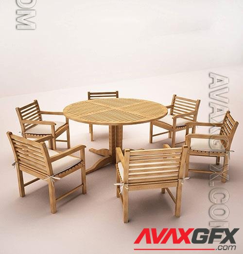 3D Models Table & chairs 011