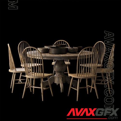 3D Models Table & chairs 009