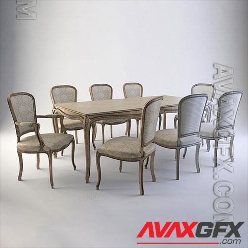 3D Models Table & chairs 010